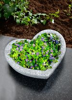 Herz-Pflanzschale aus wetterfestem Polyresin 