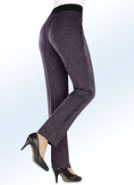 Edle Tweed-Hose mit Zierband mit Nappaleder-Imitat BEERE
