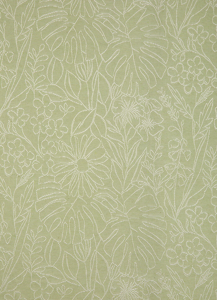 Herrlicher Übervorhang mit aufgesticktem Dessin GRÜN