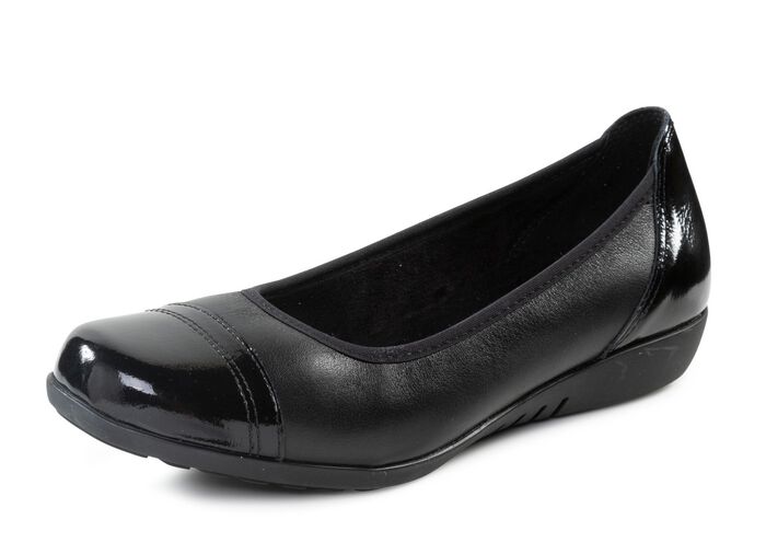 ELENA EDEN, klassische Damen-Ballerinas, Weite G, mit herausnehmbarem Fussbett SCHWARZ