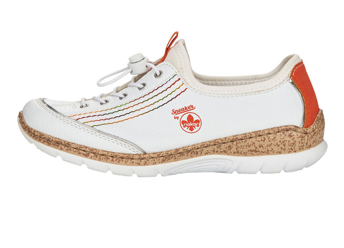 Rieker Sneaker mit elastischem Schnellschn&uuml;rsystem mit Stopper WEISS-BUNT