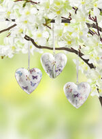 Herz-Aufhänger aus Metall, 3er-Set 