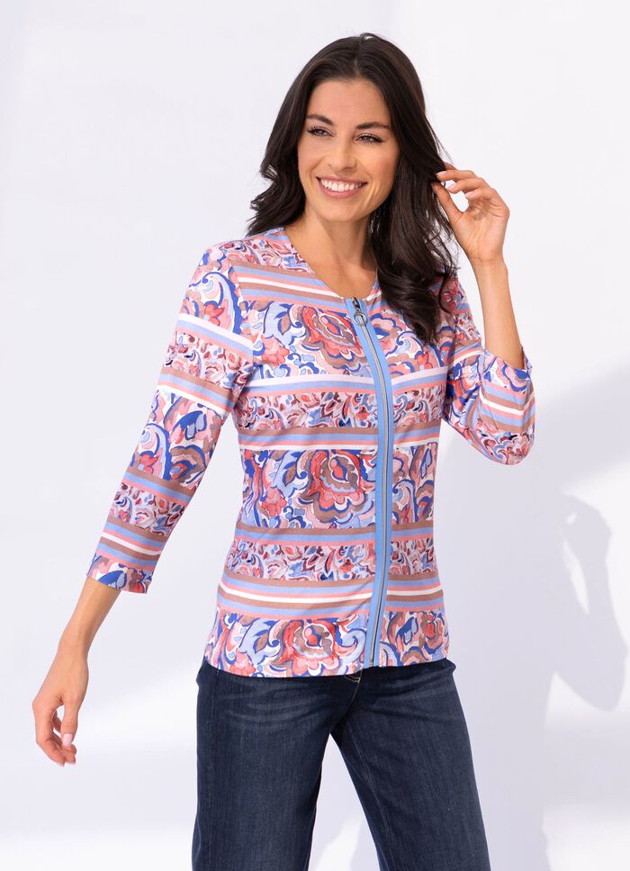 Shirtjacke mit durchgehendem Reissverschluss  