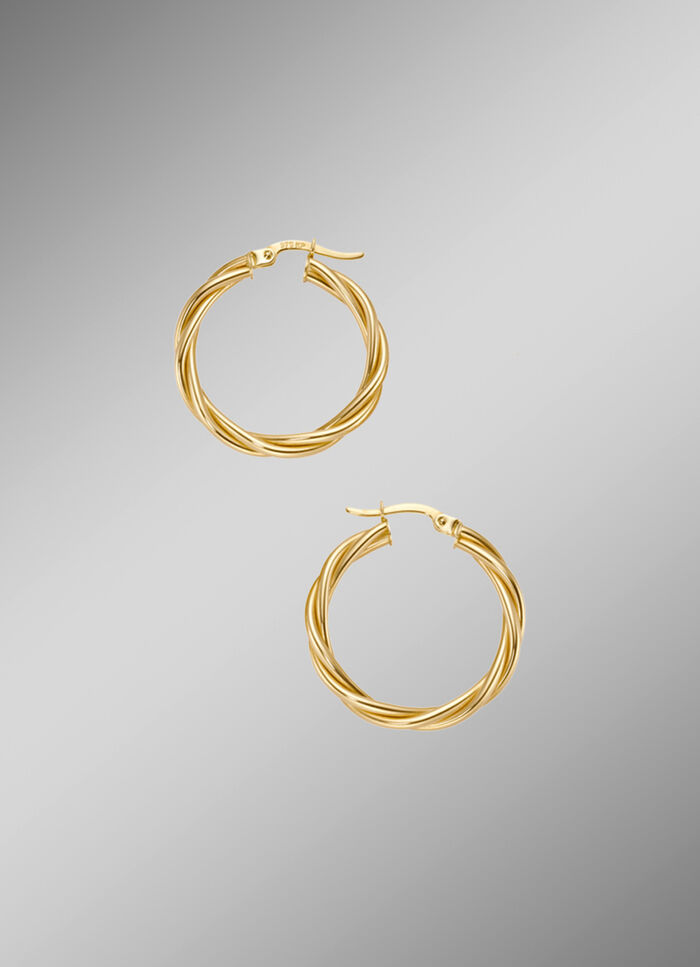 Gedrehte Creolen in Hochglanz 