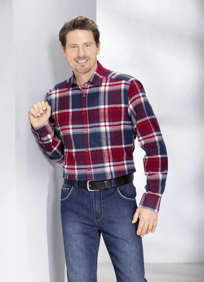 Kariertes Hemd von «King's Road» ROT-DUNKELBLAU