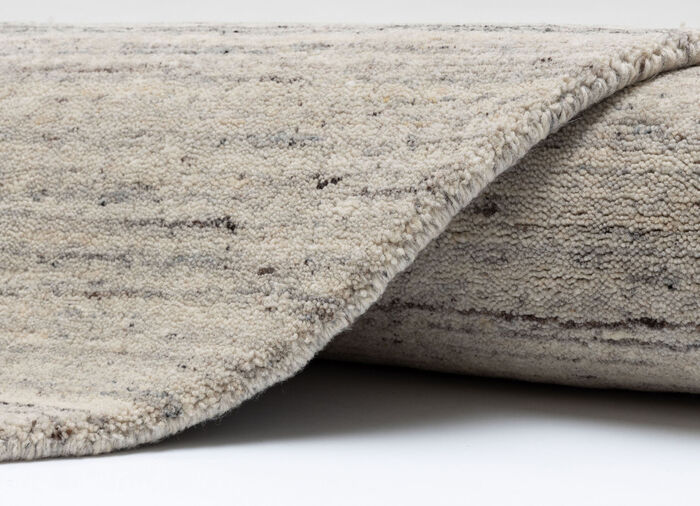 Handgewebte Br&uuml;cken und Teppiche aus 100% Schurwolle GRAUBEIGE