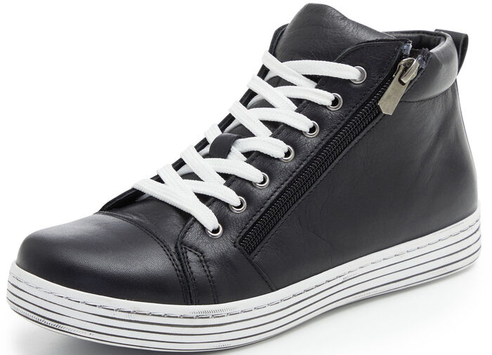 Gemini Schnür-Stiefelette mit praktischem Seitenreissverschluss SCHWARZ