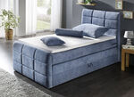 Boxspringbett mit Bettkasten und Topper BLAU