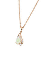 Anhänger mit Singapurkette, echt Opal und synth. Zirkonia 