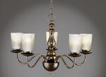 Pendelleuchte mit satiniertem Glas-Lampenschirm BRAUN-GOLD
