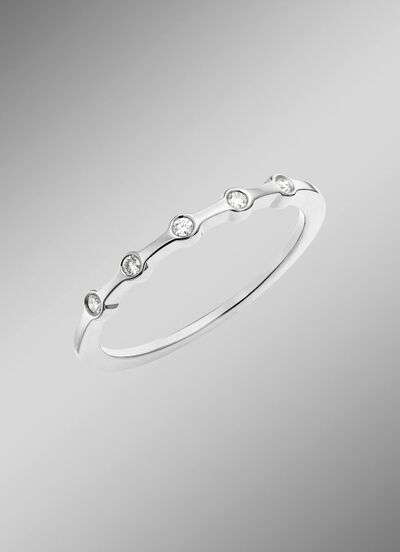 Luxuri&ouml;ser Damenring aus Weissgold mit Brillanten 