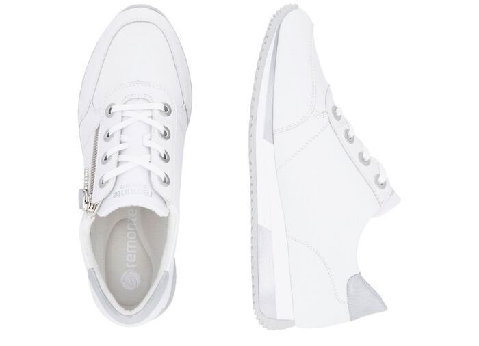 Remonte Schn&uuml;r-Sneaker mit silberfarben schimmerndem Kontrast-Besatz 