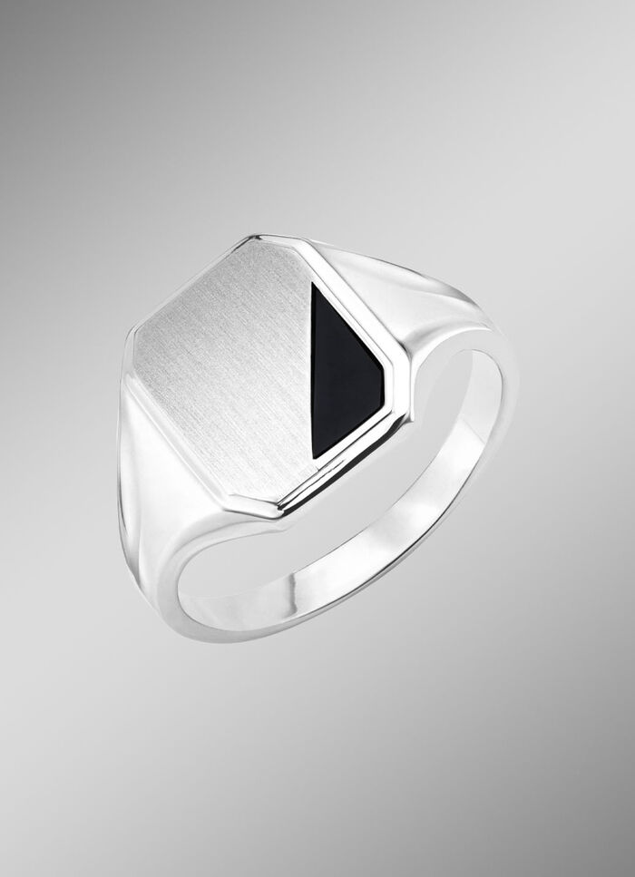 Eleganter Herrenring mit schwarzem Achat 