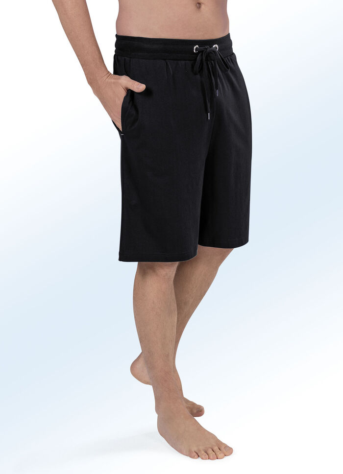 Zweierpack Pyjama- und Freizeithosen, knielang 1X SCHWARZ, 1X HELLGRAU MELIERT