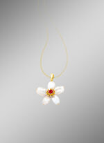 Anh&auml;nger mit Granat und Keshi-Perlen 