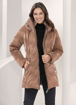 Jacke in topmodischer Lackoptik MANDEL