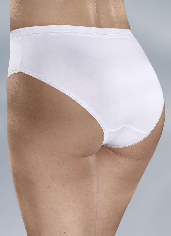 Fünferpack Slips mit glänzenden Abschlüssen 3X SCHWARZ, 2X WEISS