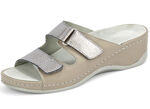 Mubb Pantolette mit Leder-Memory-Fussbett TAUPE-ANTIKBRONZE