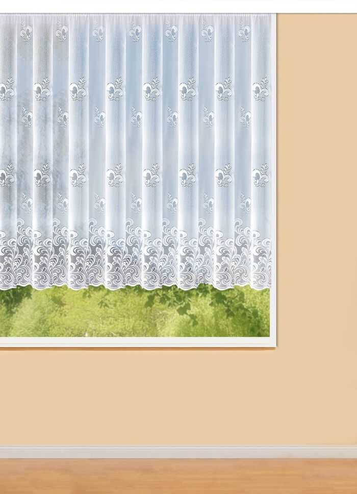 Blumenfenster-Vorhang mit Universalschienenband 