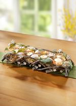 Tischgesteck aus Haselnusszweigen 