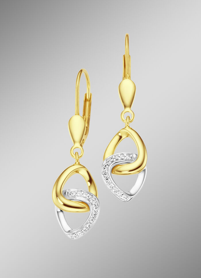 Ohrringe in Bicolor mit 24 Brillanten