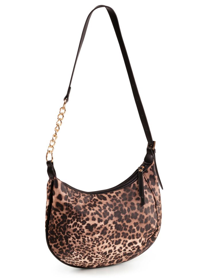 Tasche, Damen, mit verstellbarem Umh&auml;ngeriemen mit Ketten-Detail 