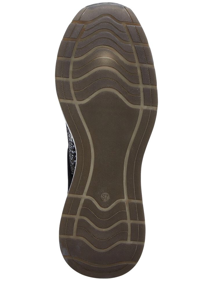 ELENA EDEN Schn&uuml;rschuh mit gl&auml;nzend bedrucktem Elastikmaterial SCHWARZ