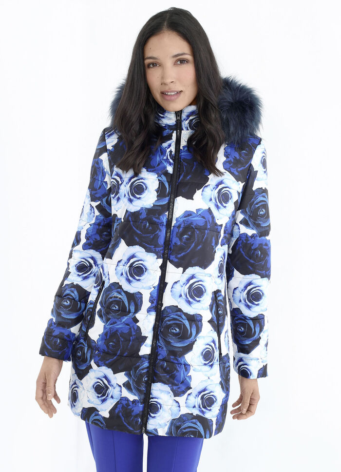 Jacke mit dekorativem Rosendessin