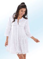 Bestickte Tunika aus reiner Baumwolle WEISS