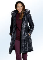 Ledermantel mit abtrennbarer Kapuze 