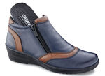 Gemini, bequeme Damen-Boots, Weite H, mit herausnehmbarem Fussbett MARINE-BRAUN