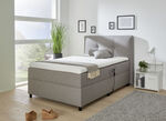 Polsterbett mit Motor und Topper BEIGE