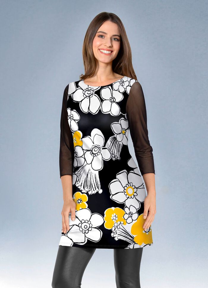 Longshirt mit modisch flachem Halsausschnitt 