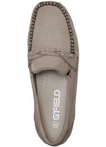 ELENA EDEN, bequeme Damen-Slipper, Weite H, mit herausnehmbarem Fussbett TAUPE