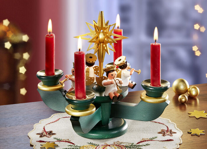 Adventsleuchter aus dem Hause Zeidler GRÜN