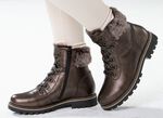 Remonte Schnür-Stiefelette mit Plüschkragen DUNKELBRONZE
