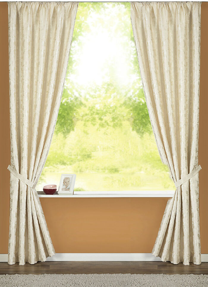 Glänzende Übergardinen-Garnitur CREME