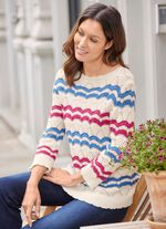 Pullover mit Mustermix im Ringeldessin 