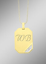 Gravurf&auml;higer Anh&auml;nger mit Diamant 