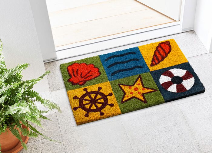 Maritime Fussmatte in Patchwork-Optik 