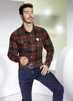 Kariertes Hemd mit Brustpattentaschen ROST-MARINE KARIERT