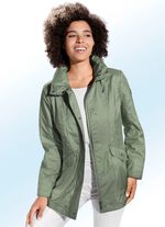 Jacke in 2 Farben mit im Kragen verstaubarer Kapuze OLIV