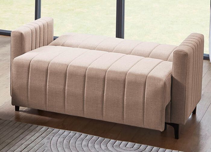 Frei im Raum aufstellbare Polsterm&ouml;bel mit Bettfunktion BEIGE