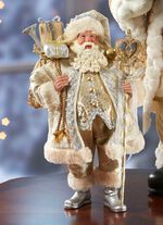 Handgefertigter Weihnachtsmann GOLD-SILBER-WEISS