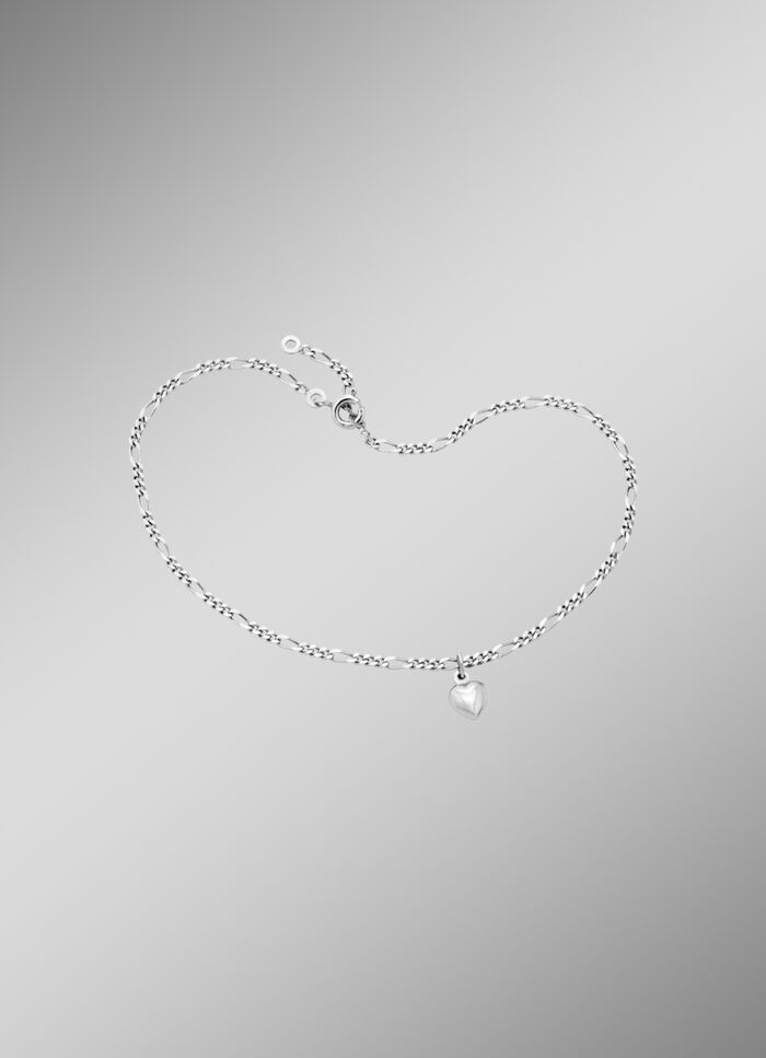 Zartes Figaro-Fusskettchen mit Herz-Anhänger 