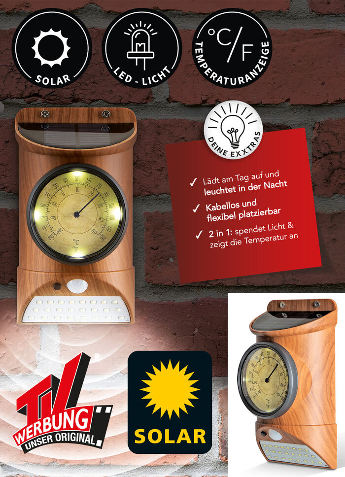 Solarleuchte mit Thermometer 