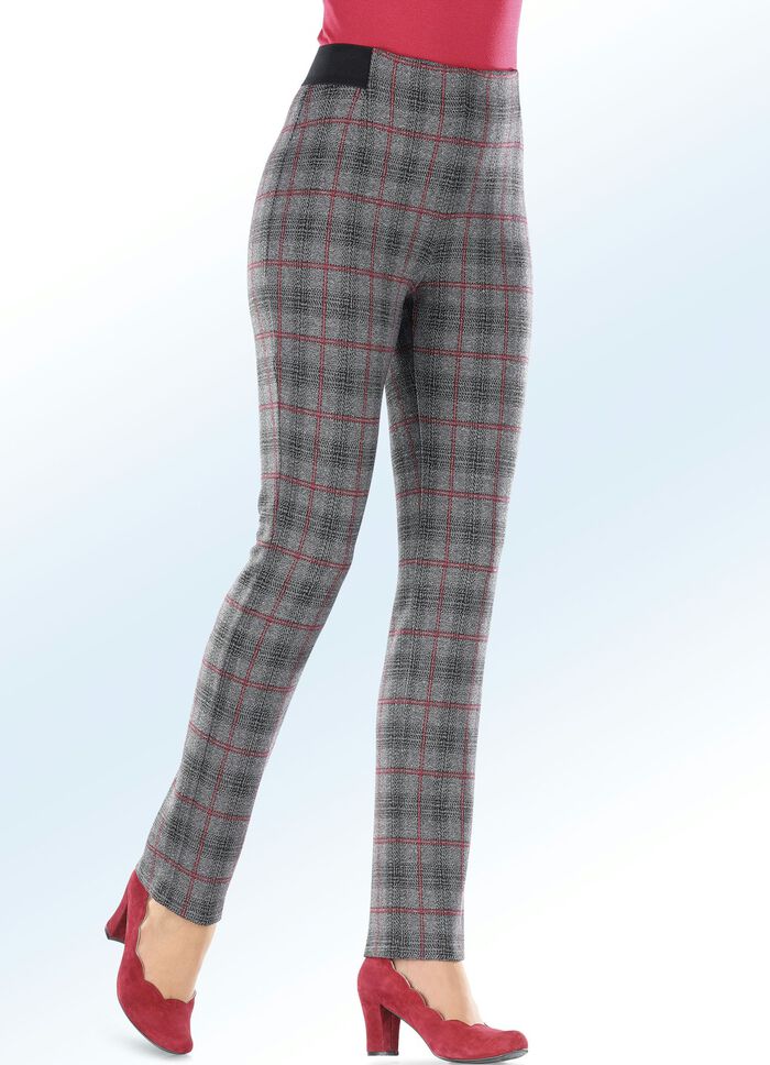 Hose in angesagter Karo-Dessinierung ANTHRAZIT-ROT