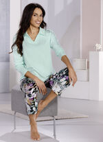 Pyjama mit Umlegekragen und Inkjet-Druck 