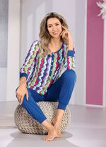 Schlafanzug mit B&uuml;ndchen, nachhaltiger Baumwollanbau 