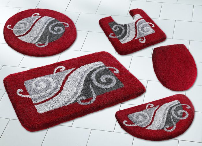 &laquo;GRUND&raquo; Badgarnitur in verschiedenen Farben ROT-GRAU